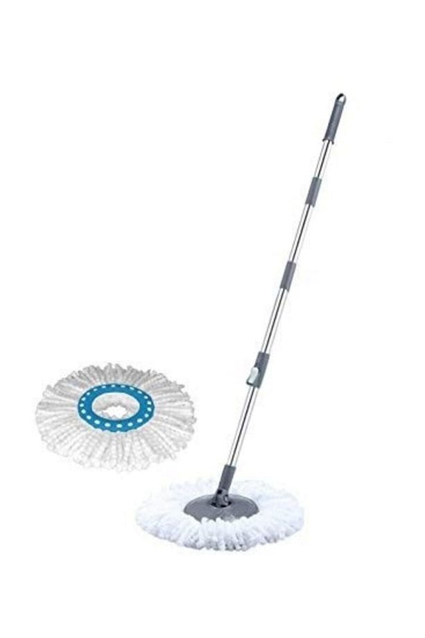 Döner Başlıklı Temizlik Seti 2 Adet Sap Ve Mikrofiber Püskül Yedek Mop - 2