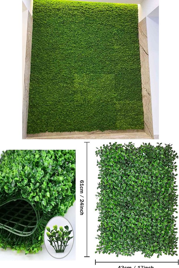4 Ad. Botanik Dikey Bahçe Peyzaj Dekoratif Yapay Bitki Duvar Kaplama Panel Şimşir Tabaka Çiçek Duvar - 3