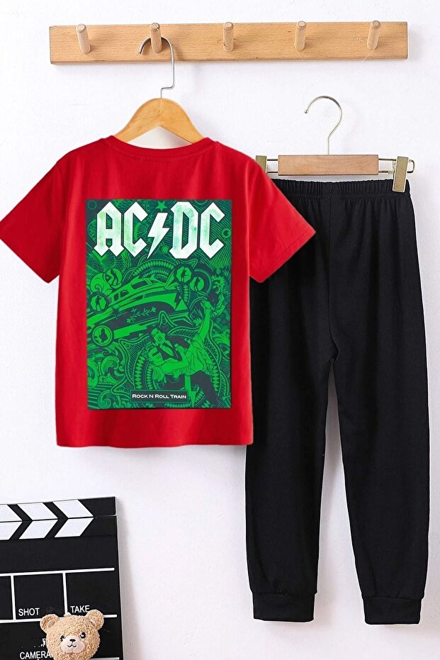 الجزء السفلي من Acdc للأطفال - طقم بدلة رياضية علوية