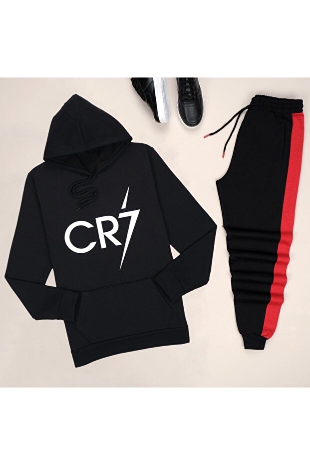 Black Cr7 Tracksuit Set