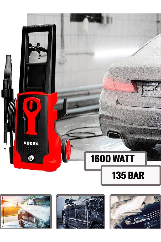 RDX 135 Bar Yüksek Basınçlı Araç Yıkama + 150 Psi Çift Pistonlu Kompresör Lastik Şişir - 2