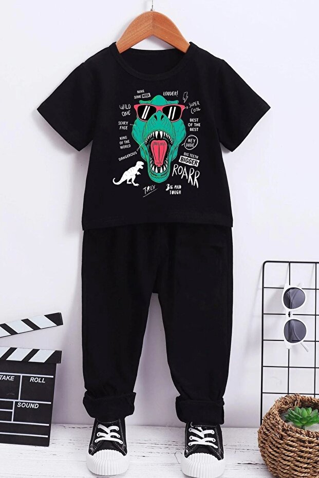 طقم بدلة رياضية علوية للأطفال T - Rex Bottom - Top