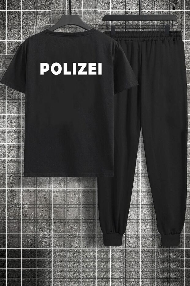 طقم بدلة رياضية مكونة من قطعتين مطبوع عليه Polizei للجنسين
