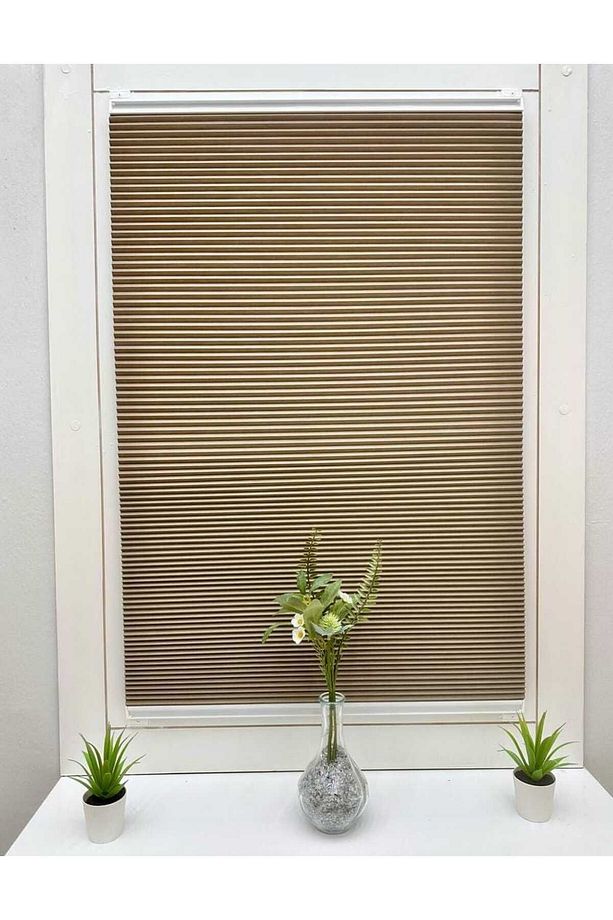 Honeycomb (BAL PETEĞİ) Vizon Kahve %100 Karartma Ve Isı Yalıtımlı Plise Perde - 4