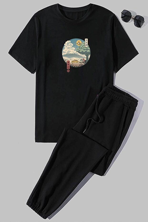 Unisex Neighbor's Ukiyo E Printed 2-Piece Tracksuit Set