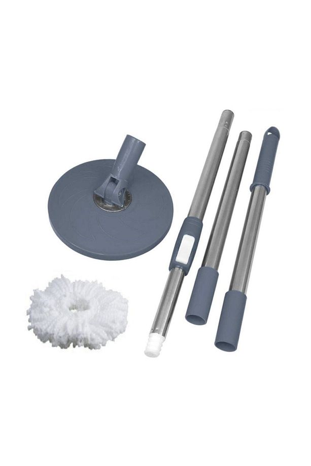 Döner Başlıklı Temizlik Seti 2 Adet Sap Ve Mikrofiber Püskül Yedek Mop - 3