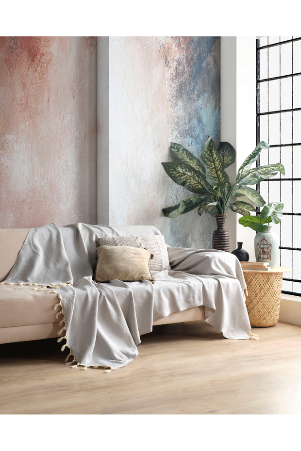 Cotton Decorative Sofa Cover /Pique 170 cm X 230 cm Non-Slip