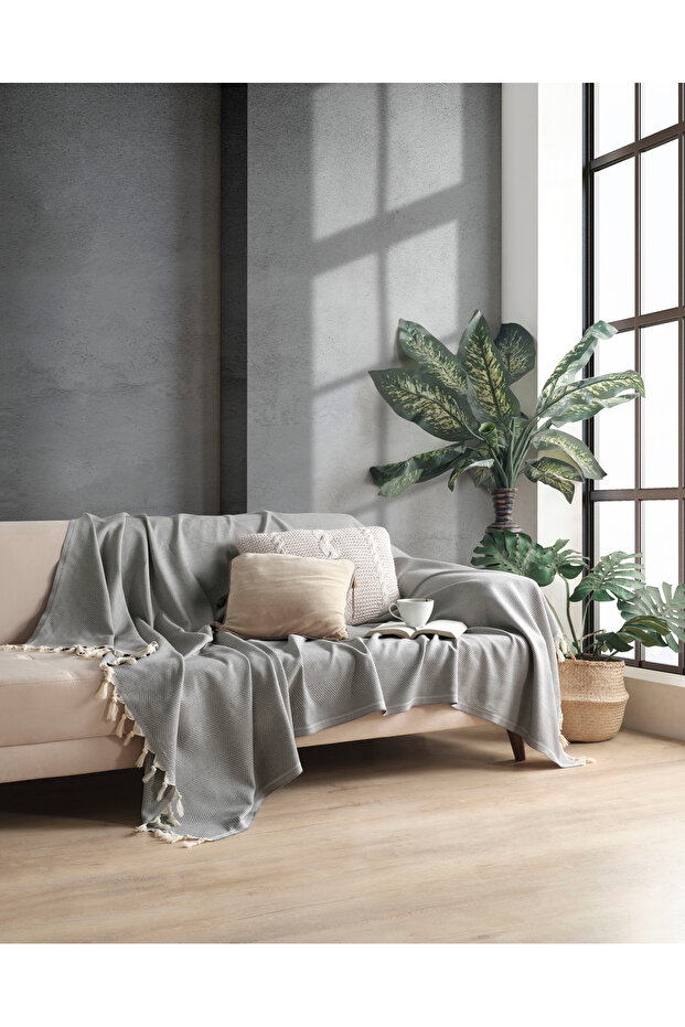 Cotton Decorative Sofa Cover /Pique 170 cm X 230 cm Non-Slip