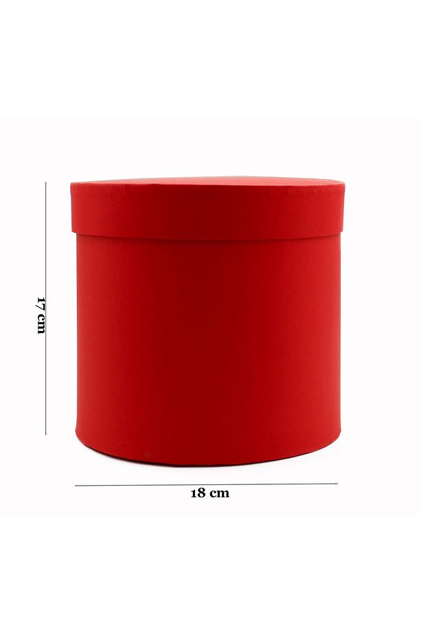 Kırmızı Karton Silindir Kutu 1 Adet 17 x 18 cm 2 Numara - 2