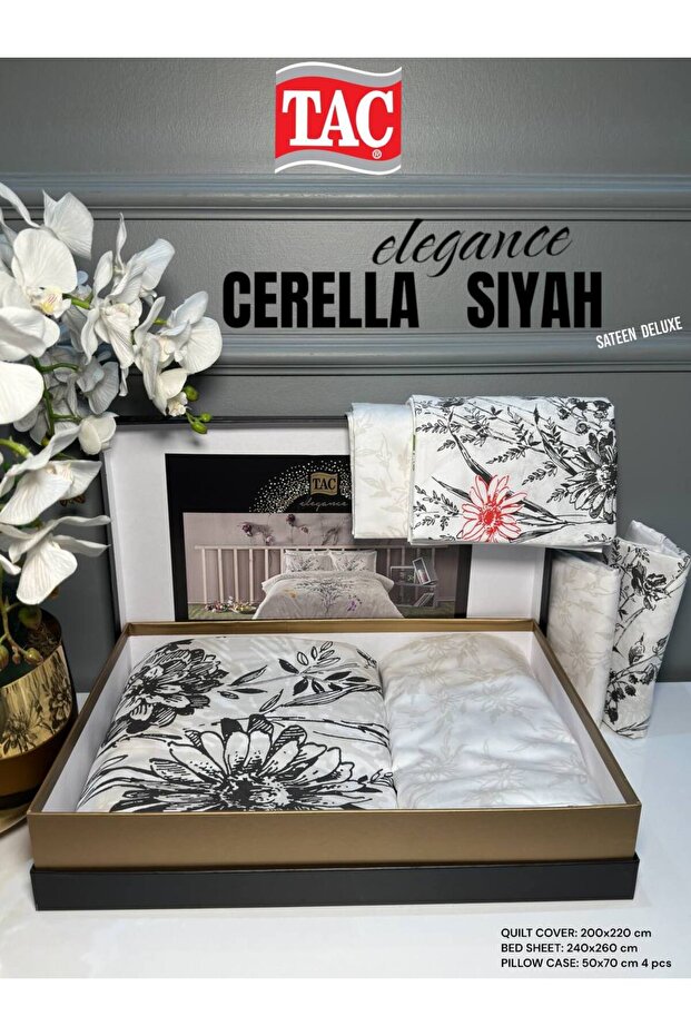 Cerelia Delux Satin Double Duvet Cover Set