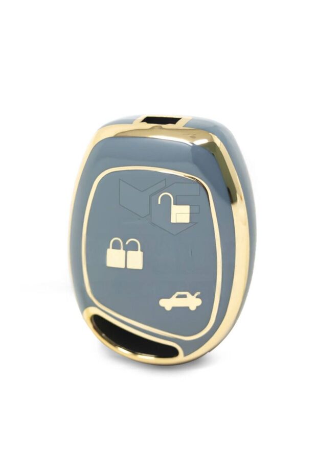 Luxury Ford Fiesta Mondeo Focus Transit Fusion 3 Button Nano Key Case Gray Gold Gold Color