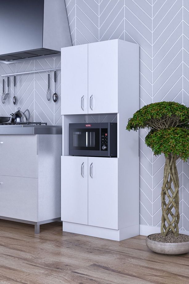 Rafineri Roma Çok Amaçlı Dolap Kapaklı Bölmeli Mikrodalga Fırın Mutfak Balkon Banyo Mdf - 2