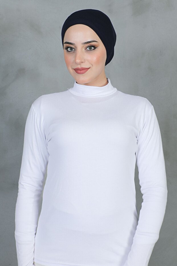 Dikişli Penye Bone Lacivert - 3