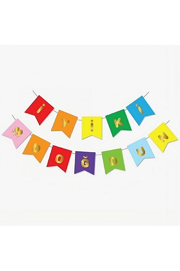 Colorful Banner with Happy Birthday Written