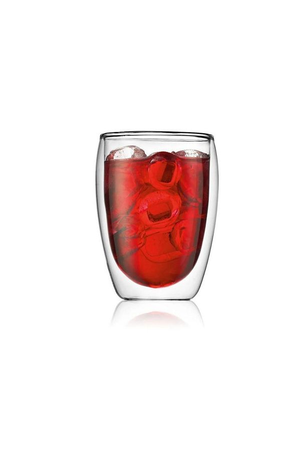 Yeni Tasarım Çift Cidarlı Borosilikat Cam Şeffaf Cam Bardak 350 Ml - 3 Adet 2772 - 6