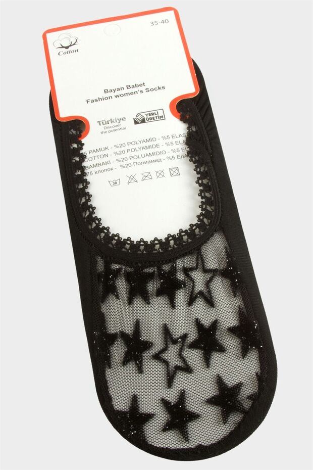 Star Lace Patterned Ballerina Socks
