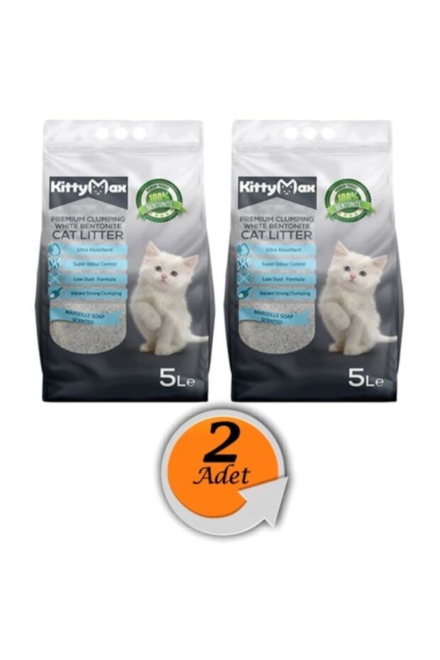 Kittymax Marsilya Sabunu Kokulu Bentonit Kedi Kumu 5 l X2 Adet - 1