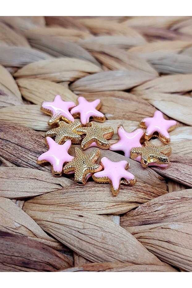 Gold Plated Pink Star Spacer/2 pieces (51870)