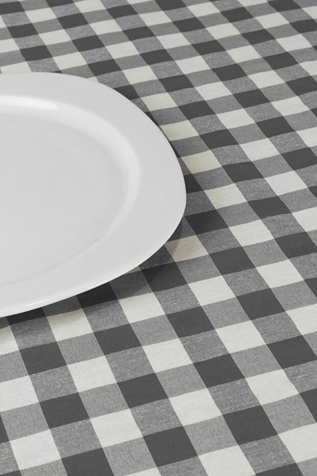 Bommel Gingham Round Pompom Tablecloth Gingham Round - 5