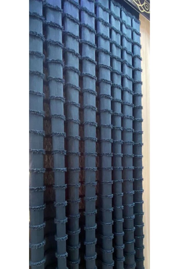 Fon Püsküllü Lacivert 1/3 Sık Pile (TEK KANAT) - 2