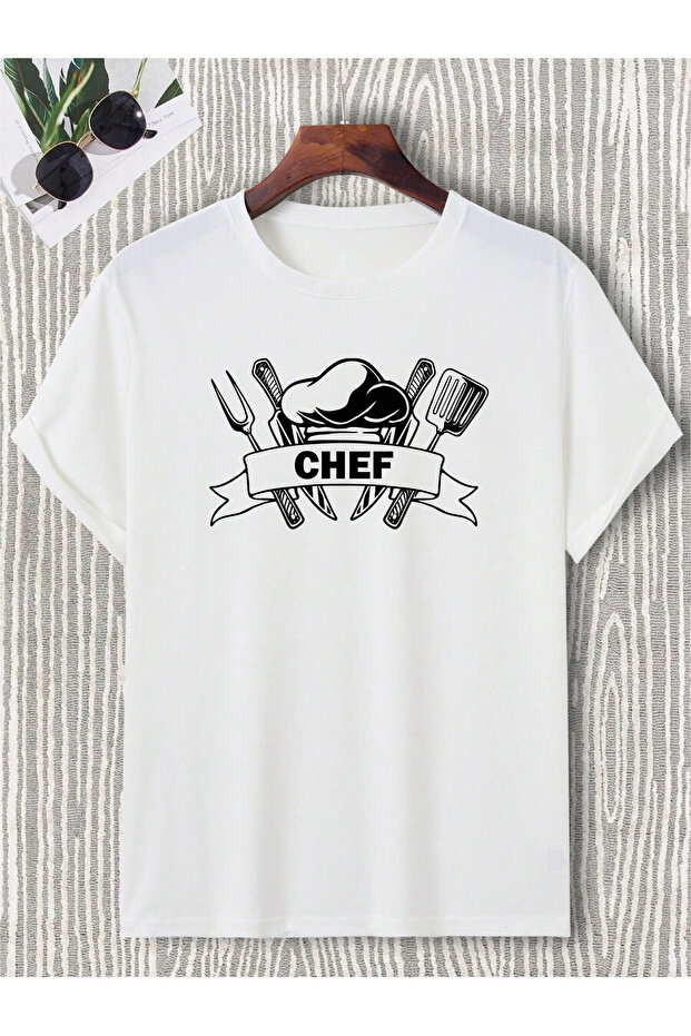 Cook Food Restaurant - Waiter Knife Fork Spoon Flavor Chef T-shirt T-shirt, Black White