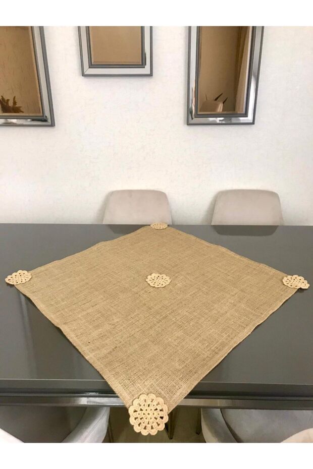 Jute Fabric 70x70 Knitted Detail Runner
