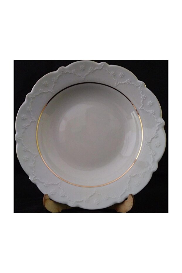 Gold Gilded 2f 22cm Pit Plate Set of 6