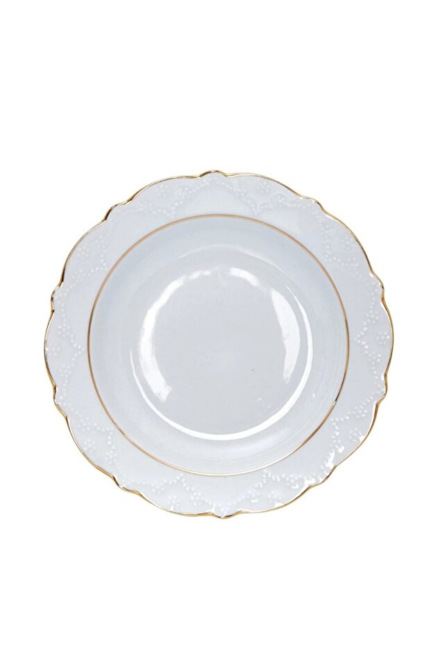 Porcelain Dinner Plate 2 Gilded 19cm Set of 6