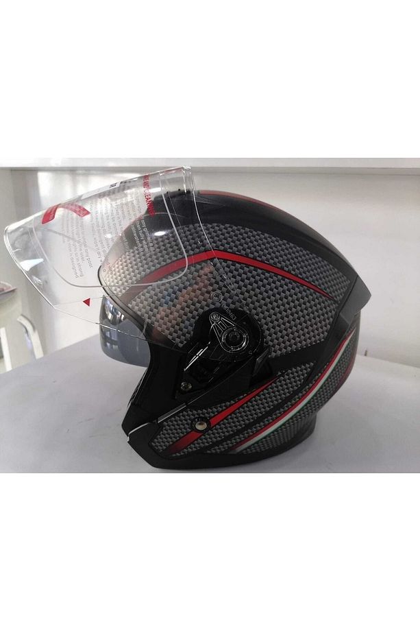 Jk 526 Güneş Vizörlü Karbon Desen Açık Kask - 1