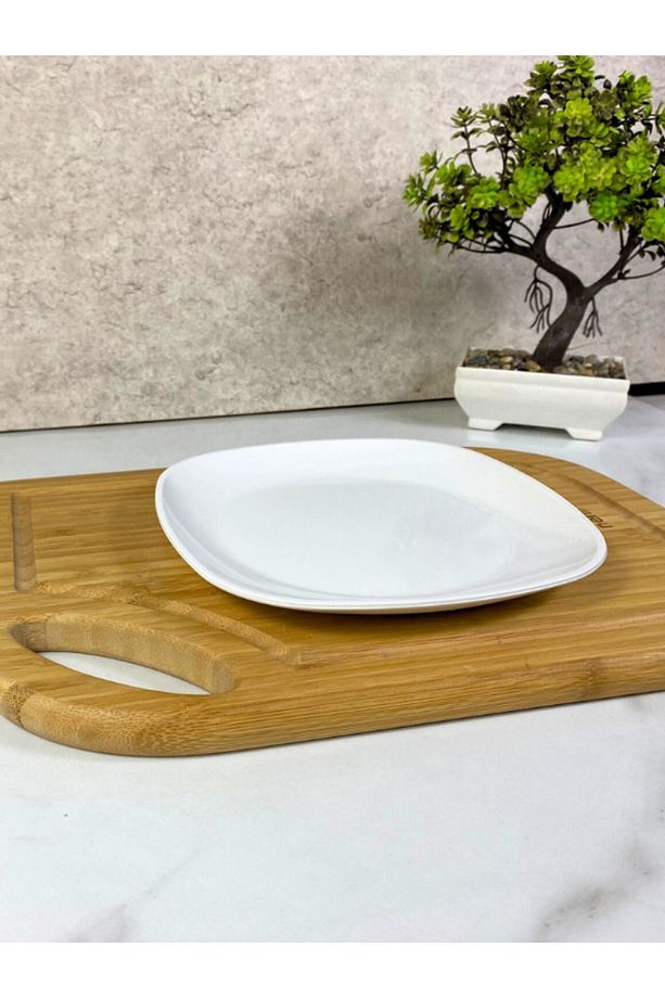 18cm Oval Kare Servis Tabağı Polikarbon, Tatlı Sunum Tabağı - 3