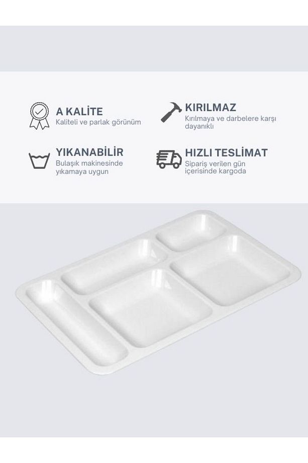 5 Gözlü Tabldot Polikarbon Servis Tabağı - 2