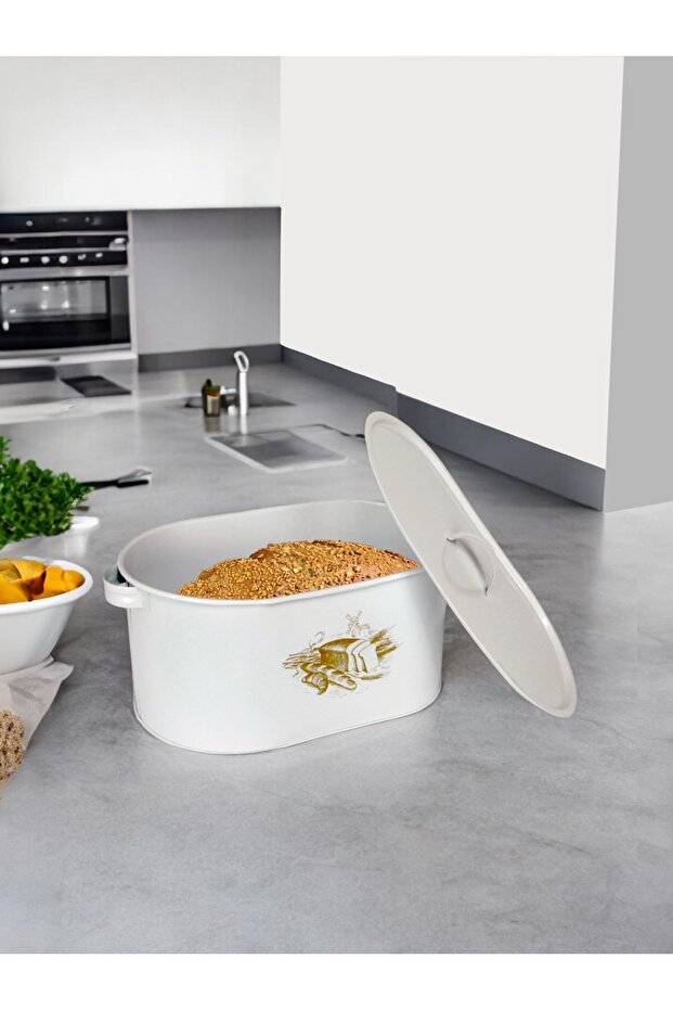 وعاء خبز معدني أبيض - 1