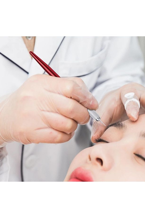 P.c.d Microblading 10 Adet 12 Pin iğne ve Kalem Kalıcı Makyaj Kaş Dövme Mikroblading Iğnesi Seti - 3