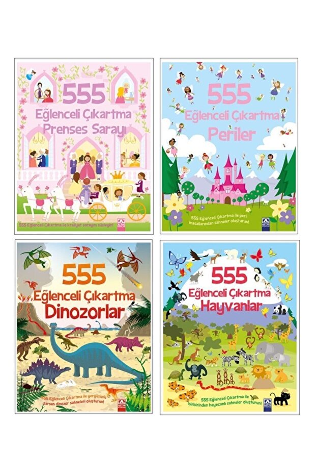555 Eğlenceli Çıkartma Seti- 4'lü Kitap