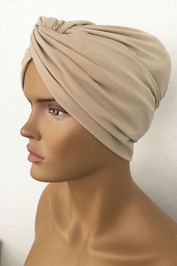 Bone Hazır Türban Tek Düğüm Bone Kadın Tesettür Bone Bej Dış Bone Hijab Geçmeli Bone - 2