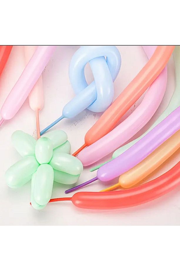 Sosis Balon PASTEL MAKERON renkler 10 adet - 7