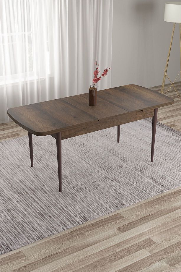 Tia Serisi 80x132 Açılabilir Mdf Mutfak Masası Barok Desen Masa - 2