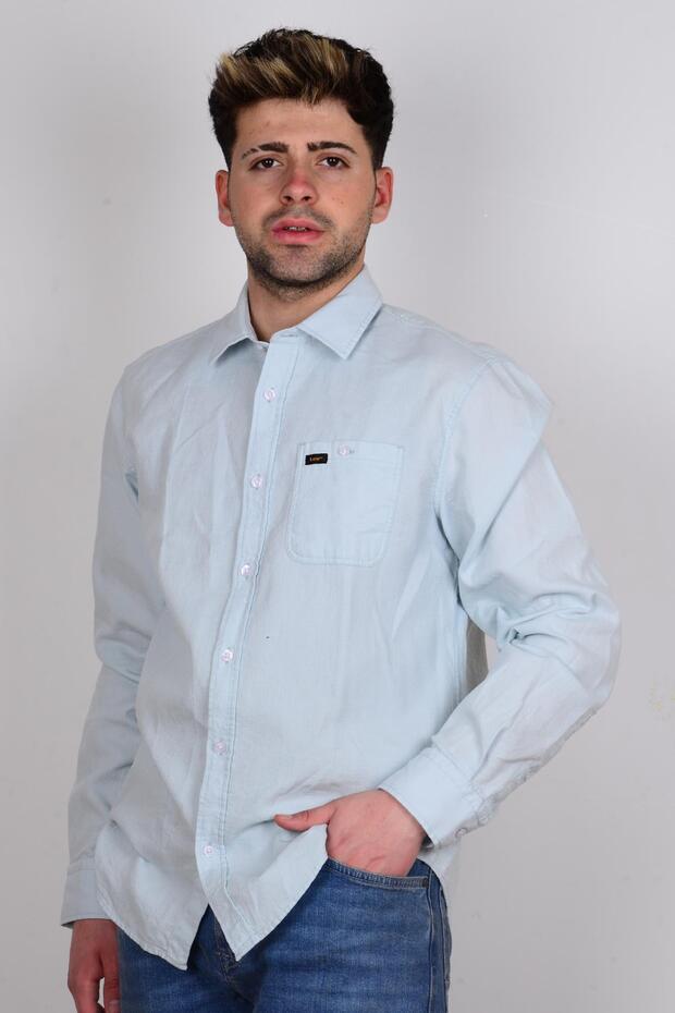 L231081400 Blue Men's Long Sleeve Shirt