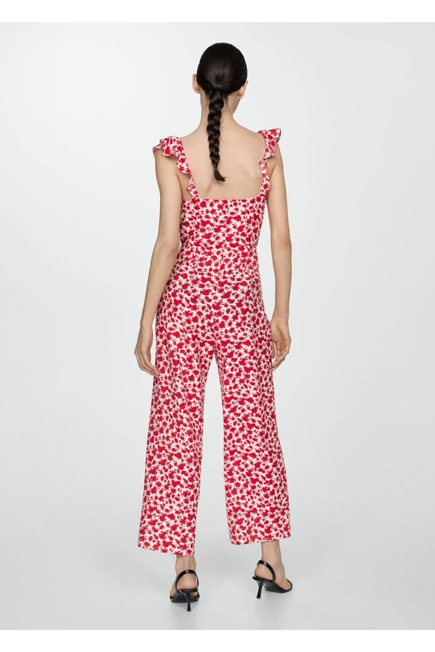 Çiçek desenli uzun tulum - 4