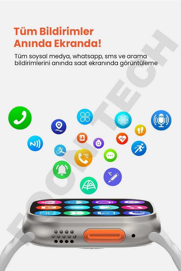 Watch 8 Akıllı Saat T800 Çift Kordonlu Ultra Akıllı Saat Ios Ve Andorid Uyumlu Smartwatch - 5