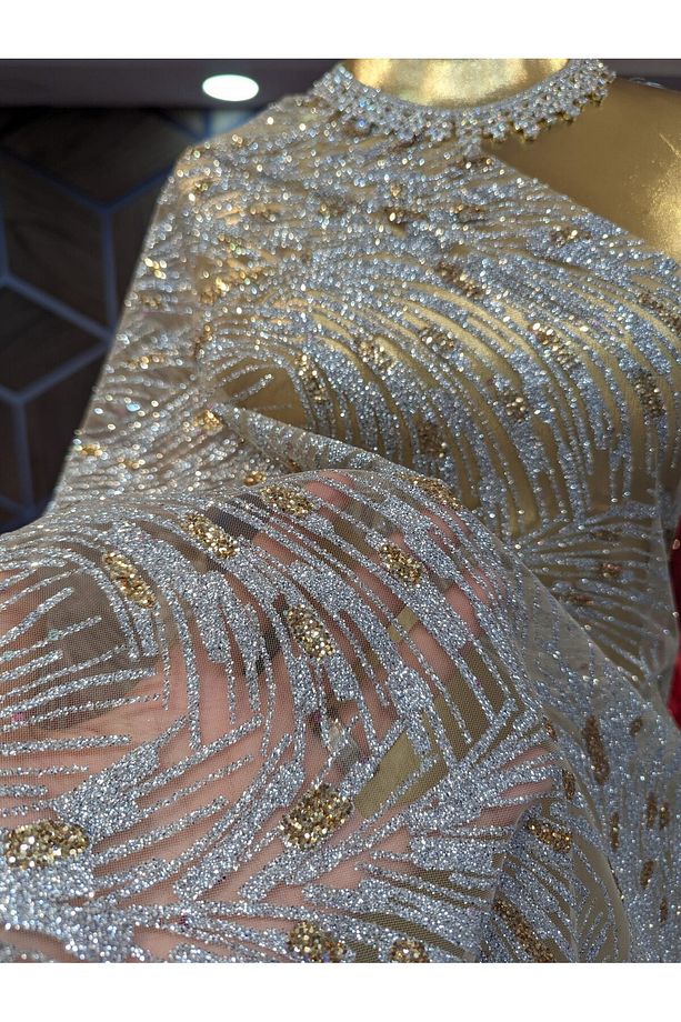 10_yard çift baskı Serigrafili tulle (Parti Elbiseleri İçin 513) - 3