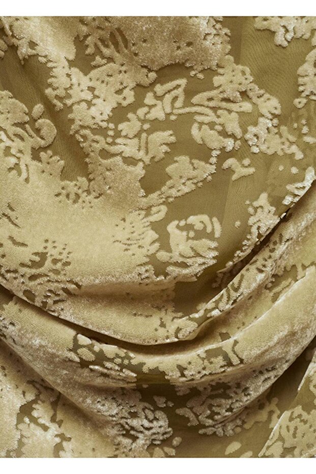 Kadife detaylı drape bluz - 6