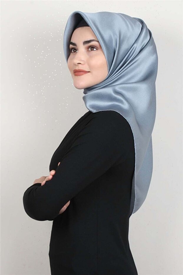 وشاح حريري عادي 7747758-324 أزرق ثلجي