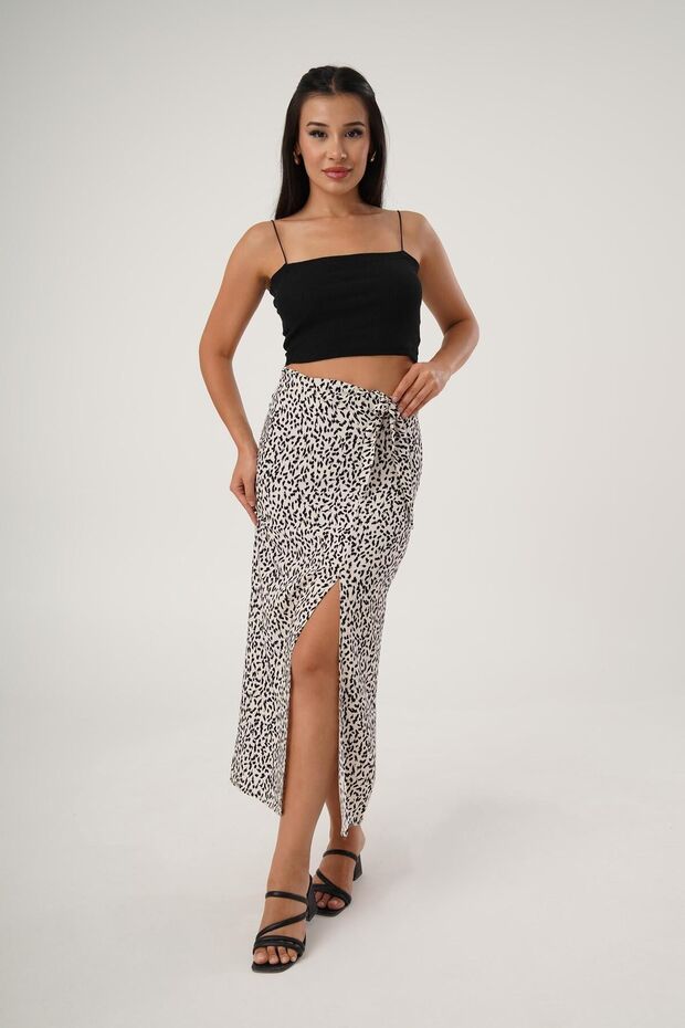 نمط الفهد - تنورة ربطة جانبية - 4