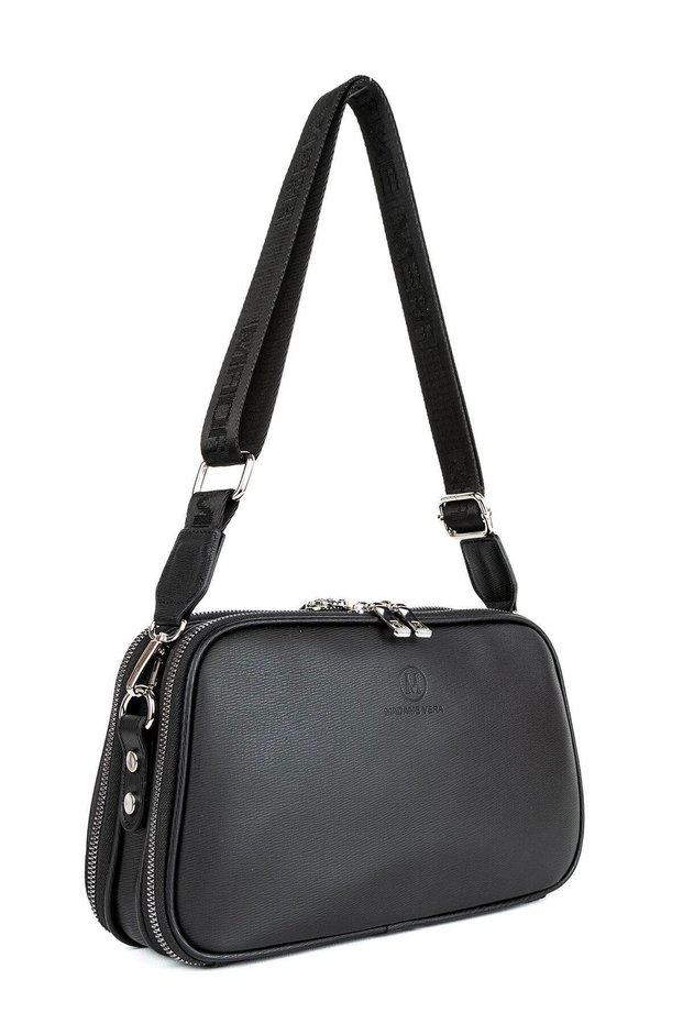 Bag Crossbody Women's Shoulder Bag Madame Vera Mv015 Black Leather Handle