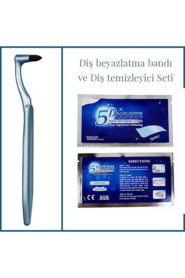 Portable Tooth Cleaner for Tooth Stain and Tartar Removal (1 Piece) + 2 Teeth Whitening Strips