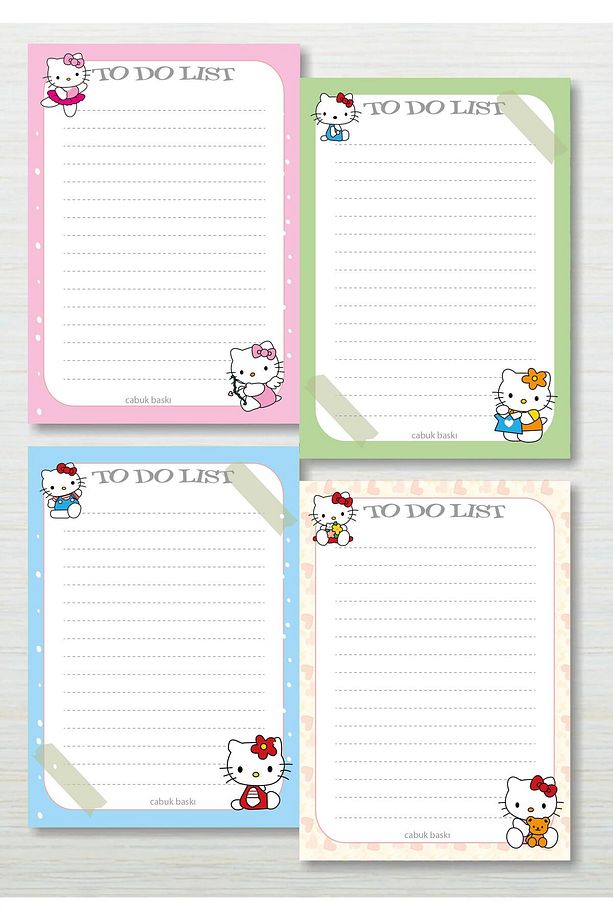 Hello Kitty 4lü Note Pad Bloknot 10x14 Cm - 3