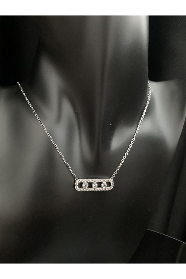 Messika Model Taşlı Çelik Kolye - 2