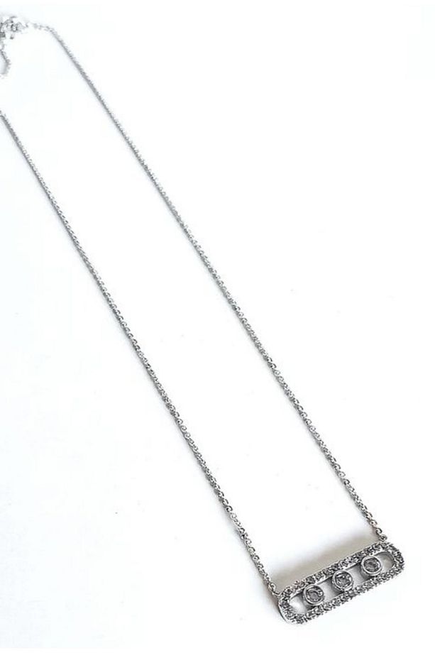 Messika Model Taşlı Çelik Kolye - 1