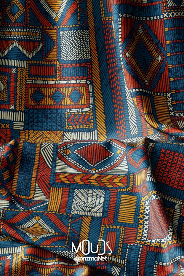 Anatolia 6 Patterned Digital Printed Fabric Suede-Like Texture 100X155Cm Kms-19